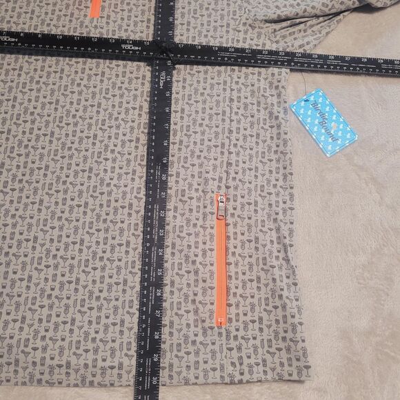 Birdie Bound Golf Pullover Mens XL Gray Cocktail Print 1/4 Zip Pockets Stretch - Picture 8 of 11